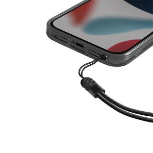 Гръб с лентов държач и каишка UNIQ Heldro с антимикробно покритие - iPhone 13 опушен - Img 5