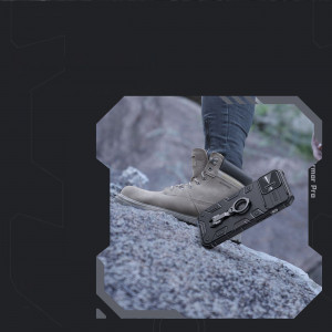 Гръб с подвижно покритие за камерата и ринг държач NILLKIN CamShield Armor Pro - iPhone 14 Pro син - Img 11