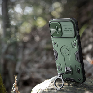 Гръб с подвижно покритие за камерата и ринг държач NILLKIN CamShield Armor Pro - iPhone 14 Plus черен - Img 11