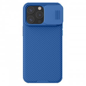 Гръб с подвижно покритие за камерата NILLKIN CamShield Pro с вграден магнит - iPhone 15 Pro Max син - Img 1