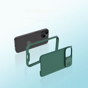 Гръб с подвижно покритие за камерата NILLKIN CamShield Pro - iPhone 14 Plus тъмнозелен - Img 9
