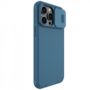 Гръб с подвижно покритие за камерата NILLKIN CamShield Pro - iPhone 14 Pro Max син - Img 3