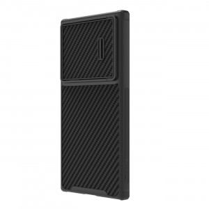 Гръб с подвижно покритие за камерата NILLKIN Synthetic Fiber S - Samsung Galaxy S23 Ultra черен - Img 4