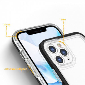 Гръб Clear 3в1 с гел рамка - iPhone 11 Pro Max черен - Img 4