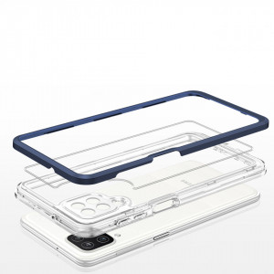 Гръб Clear 3в1 с гел рамка - Samsung Galaxy A12 син - Img 5