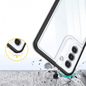 Гръб Clear 3в1 с гел рамка - Samsung Galaxy S23 черен - Img 5