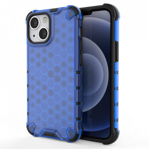 Гръб Honeycomb Armor със силиконов бъмпер - iPhone 13 mini син - Img 1