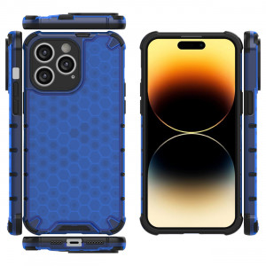 Гръб Honeycomb Armor със силиконов бъмпер - iPhone 14 Pro Max син - Img 17