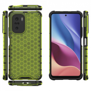 Гръб Honeycomb Armor със силиконов бъмпер - Xiaomi Mi 11i / Mi 11X / Poco F3 / Redmi K40 / K40 Pro / K40 Pro Plus зелен - Img 6
