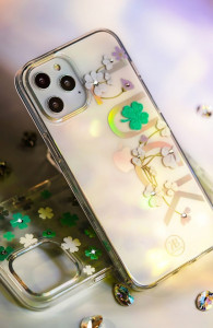 Гръб KINGXBAR Lucky с оригинални кристали Swarovski - iPhone 12 mini (късмет) прозрачен - Img 6