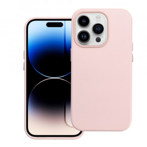 Гръб Leather Mag съвместим с MagSafe - iPhone 14 Pro розова пудра - Img 5