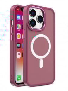 Гръб Magnetic Color Matte - iPhone 15 бордо - Img 1