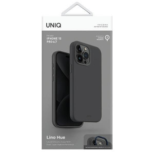 Гръб UNIQ Lino Hue Magclick - iPhone 15 Pro Max charcoal gray - Img 4