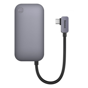 Докинг станция BASEUS PadJoy 6в1 USB Type C към HDMI 2.0 4K 30Hz / мини жак 3.5mm / USB Type A 3.0 / USB Type C Power Delivery + Data 100W / четец за SD и Micro SD карти тъмносива - Img 2