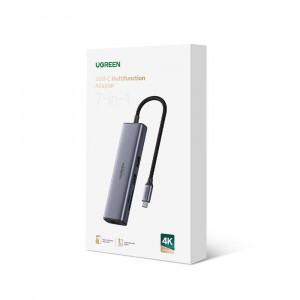 Докинг станция UGREEN 5в1 USB Type C към HDMI 1.4 / 3x USB Type A / USB Type C Power Delivery 100W CM511 сива - Img 8