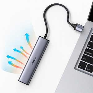 Докинг станция UGREEN USB Type A 3.0 към 3x USB Type A / RJ45 / USB Type C Power Delivery (CM475) сива - Img 3