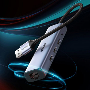 Докинг станция UGREEN USB Type A 3.0 към 3x USB Type A / RJ45 / USB Type C Power Delivery (CM475) сива - Img 16