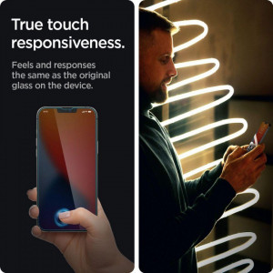 Закален стъклен протектор SPIGEN TR Slim - iPhone 13 / 13 Pro / 14 PRIVACY - Img 3