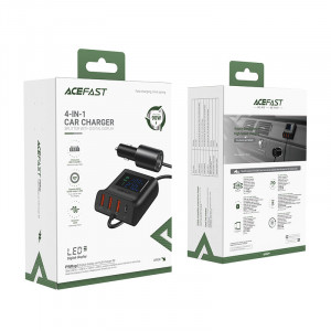 Зарядно за кола ACEFAST 90W 3x USB Type A / USB Type C / вход за запалка PPS PD 3.0 QC 3.0 AFC FCP с дисплей (B8) черно - Img 5