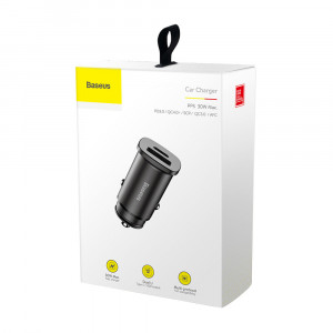 Зарядно за кола BASEUS Square PPS Universal 30W USB Type A / USB Type C PD 3.0 QC 4.0 SCP (CCALL-AS01) черно - Img 5