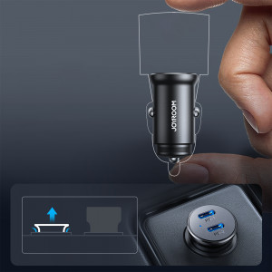 Зарядно за кола JOYROOM JR-CCN06 30W 2x USB Type C черно - Img 12