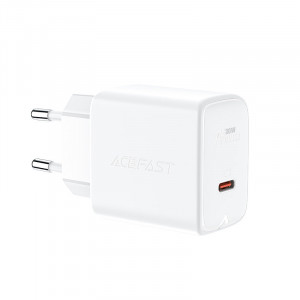 Зарядно за стена ACEFAST GaN 30W USB Type C PD QC3.0 AFC FCP (A21) бяло - Img 1