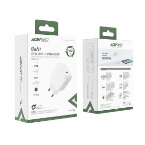 Зарядно за стена ACEFAST GaN 30W USB Type C PD QC3.0 AFC FCP (A21) бяло - Img 5