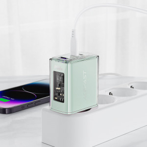Зарядно за стена ACEFAST GaN 65W USB Type A / 2x USB Type C (A45) сиво - Img 6