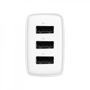 Зарядно за стена BASEUS 17W 3x USB Type A EU бяло - Img 4