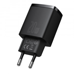 Зарядно за стена BASEUS 20W 3A USB Type A / USB Type C PD QC3.0 (CCXJ-B01) черно - Img 3