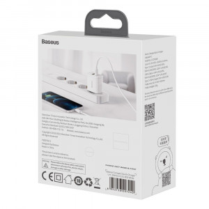 Зарядно за стена BASEUS 20W 3A USB Type A / USB Type C PD QC3.0 (CCXJ-B02) бяло - Img 9