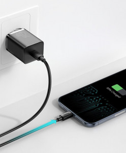 Зарядно за стена BASEUS Super Si 1C 20W USB Type C PD + кабел USB Type C към Lightning 1m (TZCCSUP-B01) черно - Img 16