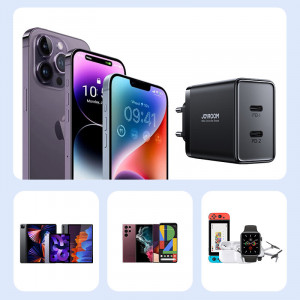 Зарядно за стена JOYROOM JR-TCF09 40W 2x USB Type C черно - Img 12