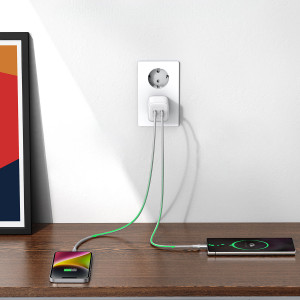 Зарядно за стена UGREEN GaN 45W 2x USB Type C PD QC (CD294) бяло - Img 6