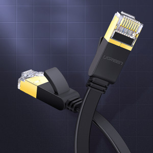 Интернет кабел UGREEN U/FTP Cat.7 10Gb/s flat 0.5m черен (NW106) - Img 11