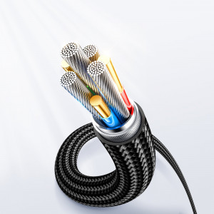 Кабел за зареждане и данни с дисплей и оплетка JOYROOM USB Type C към Lightning 20W 1.2m черен (S-CL020A4) - Img 7