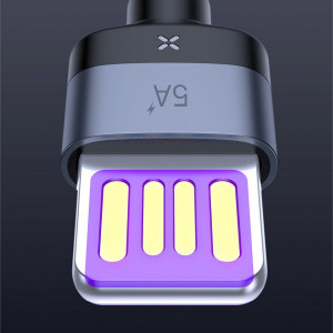 Кабел за зареждане и данни с оплетка BASEUS Cafule USB Type A към USB Type C с бързо зареждане 3.0 40W 1m (CATKLF-PG1) сив / черен - Img 18