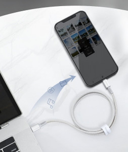 Кабел за зареждане и данни с оплетка BASEUS High Density с бързо зареждане Data USB Type C към Lightning Power Delivery 20W 1m черен - Img 18
