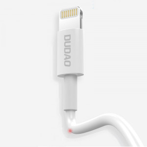 Кабел за зареждане и данни с оплетка DUDAO USB Type A към Lightning 3A 1m (L1L) бял - Img 2