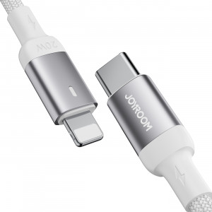 Кабел за зареждане и данни с оплетка JOYROOM A10 USB Type C към Lightning 20W 2m бял (S-CL020A10) - Img 9