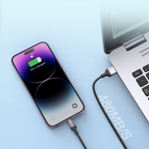 Кабел за зареждане и данни с оплетка JOYROOM A10 USB Type C към Lightning 20W 1.2m черен (S-CL020A10) - Img 13