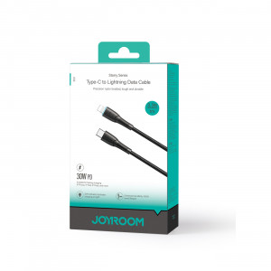 Кабел за зареждане и данни с оплетка JOYROOM Starry SA32-CL3 USB Type C към Lightning 30W 1m черен - Img 5