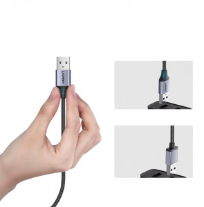 Кабел за зареждане и данни с оплетка UGREEN кабел USB Type A към micro USB кабел 1m сив (60146) - Img 8