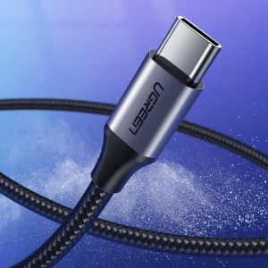 Кабел за зареждане и данни с оплетка UGREEN USB Type A към USB Type C с бързо зареждане 3.0 3A 2m сив (60128) - Img 7