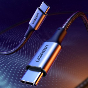 Кабел за зареждане и данни с оплетка UGREEN USB Type C към USB Type C 5A 100W Power Delivery с бързо зареждане 3.0 FCP 480Mb/s 2m сив (70429 US316) - Img 13