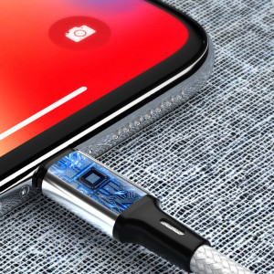 Кабел за зареждане и данни с оплетка WOZINSKY USB Type A към Lightning 2.4A 1m черен (WUC-L1B) - Img 8