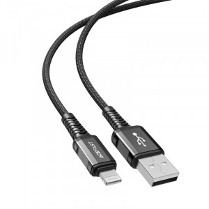 Кабел за зареждане и данни ACEFAST MFI USB Type A към Lightning 1.2m 2.4A черен (C1-02 черен) - Img 2