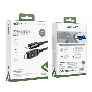 Кабел за зареждане и данни ACEFAST USB Type C към Lightning MFi 30W 3A 1.2m (C6-01) черен - Img 5