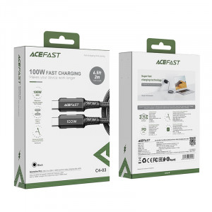 Кабел за зареждане и данни ACEFAST USB Type C към USB Type C 2m 100W 20V 5A черен (C4-03 черен) - Img 5