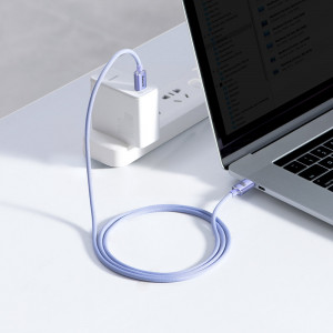 Кабел за зареждане и данни BASEUS Crystal Shine USB Type C към USB Type C с бързо зареждане 100W 1.2m (CAJY000605) лилав - Img 11